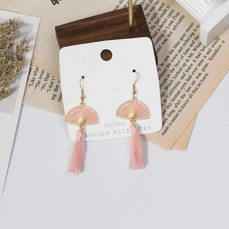 Fan Flower Style Cartoon Drop Oil Alloy Earrings