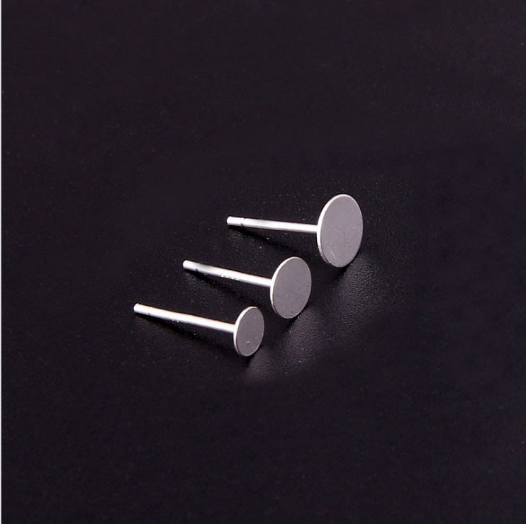 Flat Head Auricular Needle Inlaid Pearl Wax Turquoise With Stud Earrings