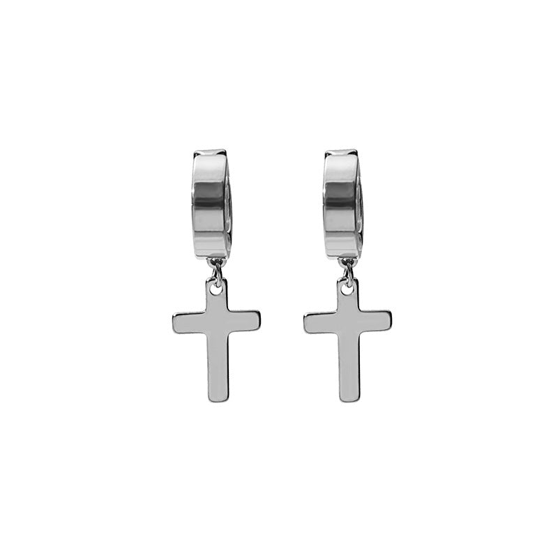 Women's & Men's Steel Cross Shelf Punk Rock And Rings