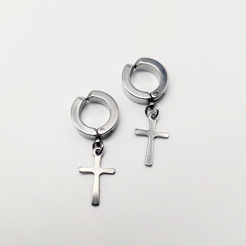 Boys Cross Eardrops Geometric Light Luxury Earrings