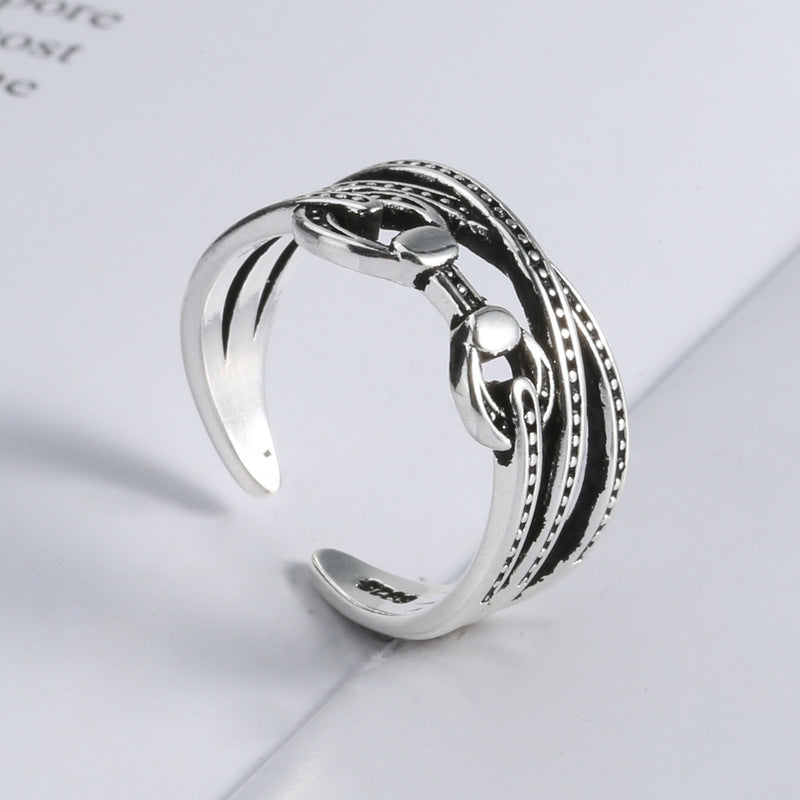 Fashion Interwoven Marcasite Retro Knuckle Creative Rings