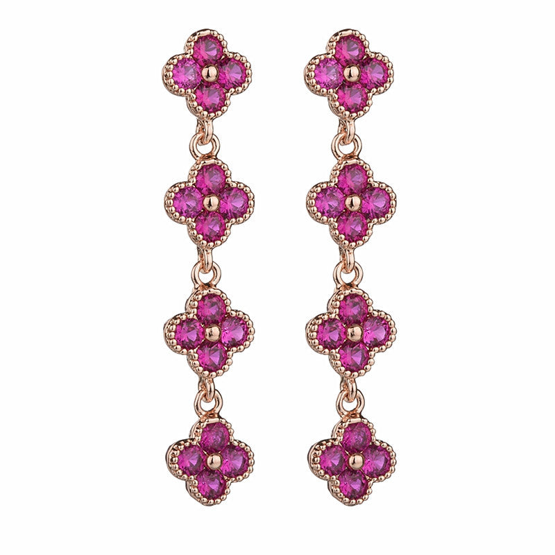 Elegantly With Clover Exuding Ear Accessory Stud Earrings