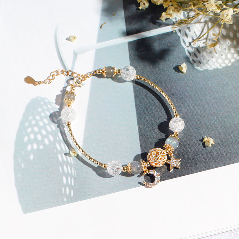 Bardo Crystal White Hot Flower Moonstone Bracelets