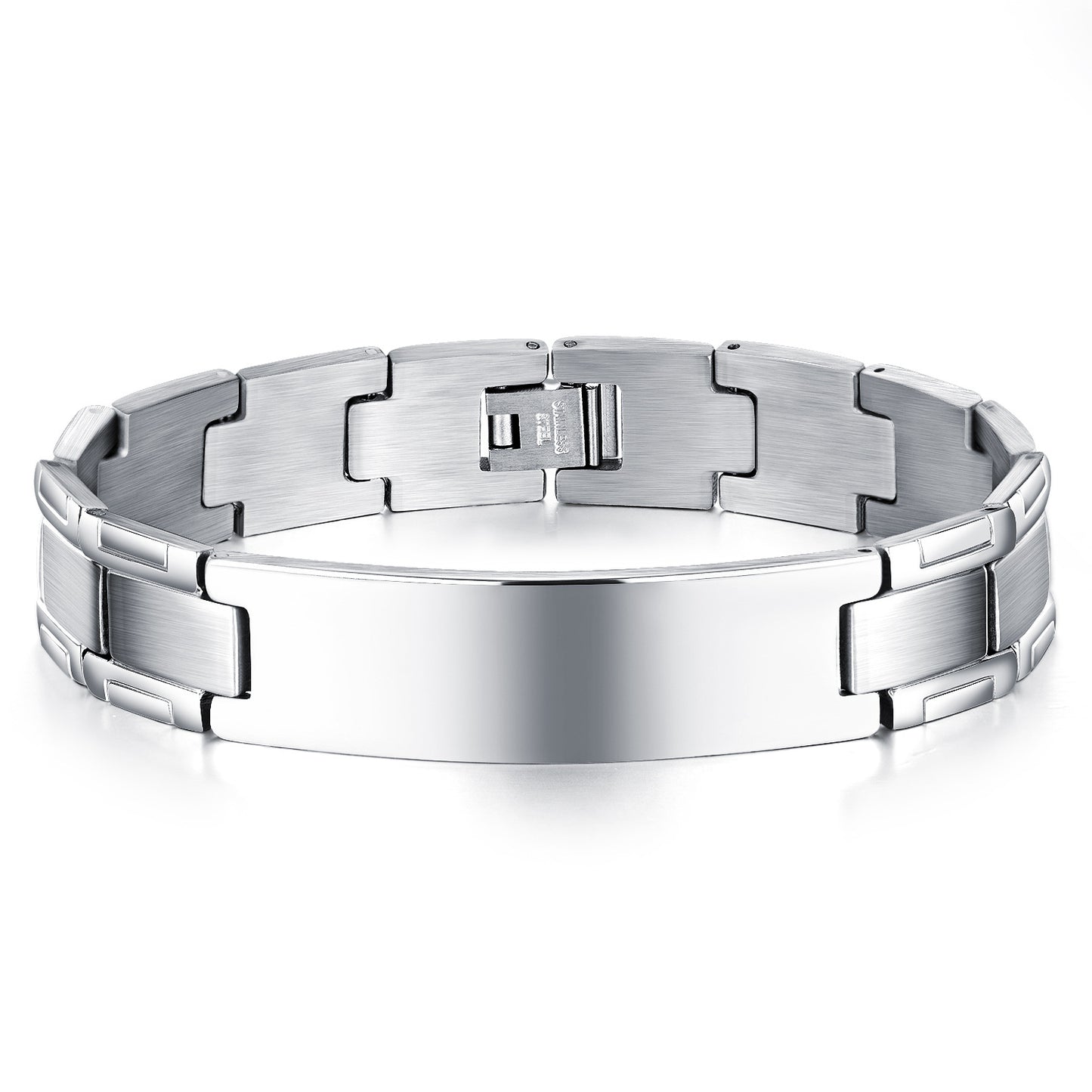 Men's Simple Stylish Glossy Trendy Stainless Steel Hand Bracelets