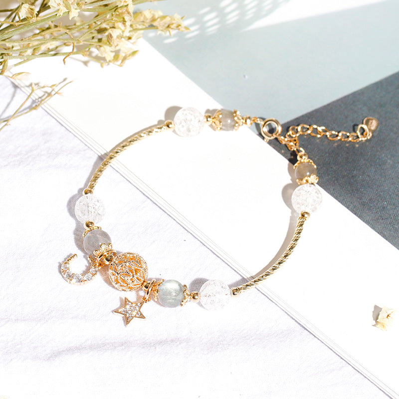 Bardo Crystal White Hot Flower Moonstone Bracelets