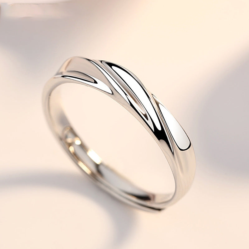 Women's Sier Fashion Personalized Net Red Niche Design Ring