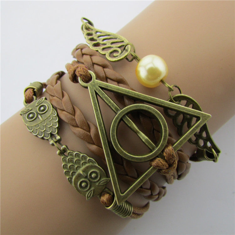 Bracelets rétro hibou colombe de la paix Harry Potter