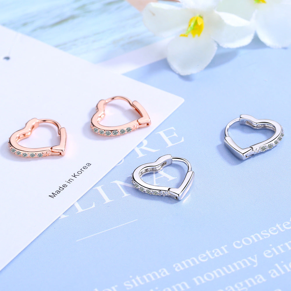 Korean Simple And Sweet Heart Fresh Earrings