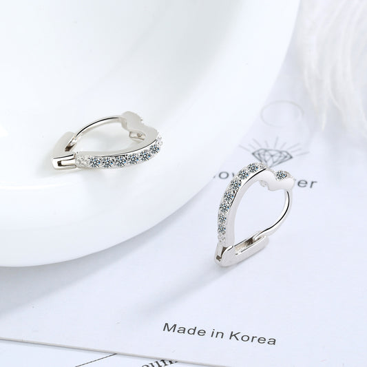 Korean Simple And Sweet Heart Fresh Earrings