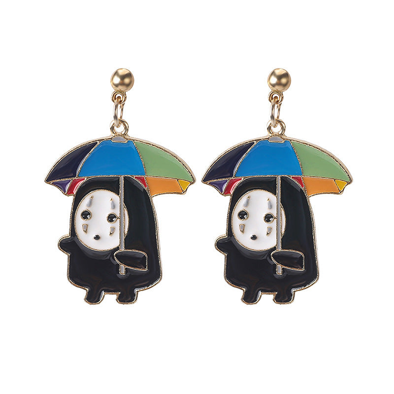 Anime No Face Man Fashion Creative Earrings