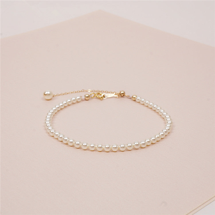 Women's Mini Small Pearl Slim Gilded Sweet And Bracelets