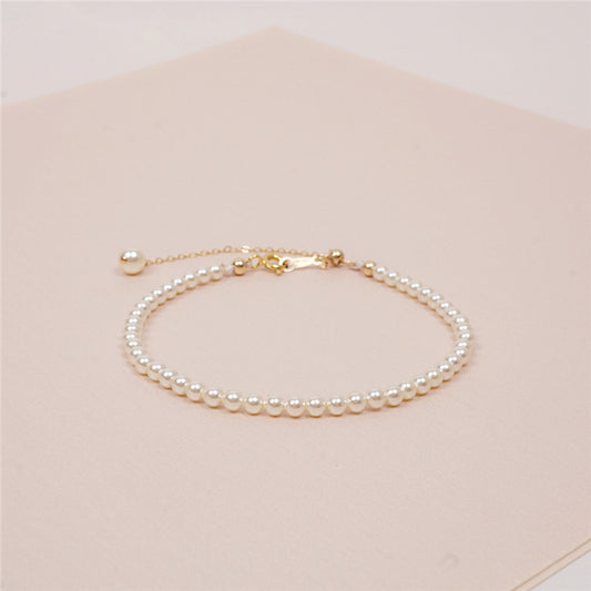 Women's Mini Small Pearl Slim Gilded Sweet And Bracelets