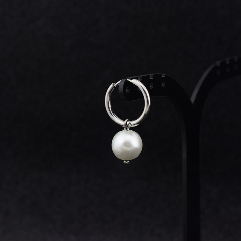 Women's & Men's & Glass Pearl Stainless Steel Ear Earrings