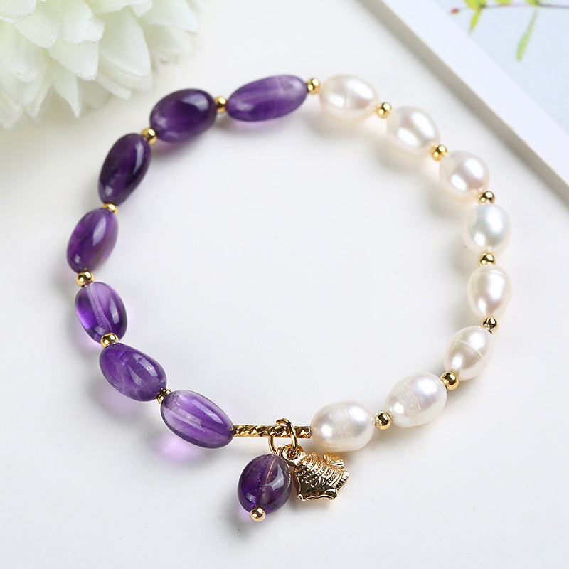 Natural Freshwater Pearl Crystal Design Korean Bracelets