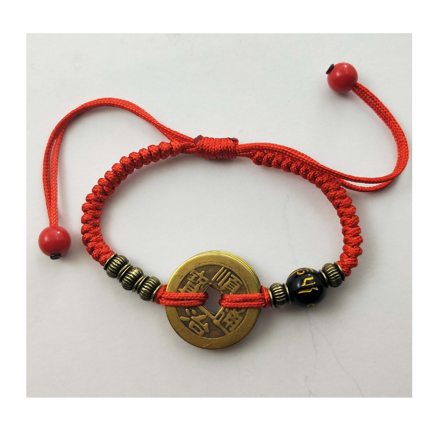 Bronze Dynasty Five Coins Life Money Drawing Luck Changing Ethnic Bracelet