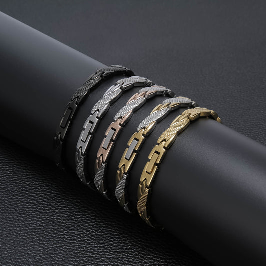 Men's Creative Snake Pattern Gold Stainless Steel Bracelets