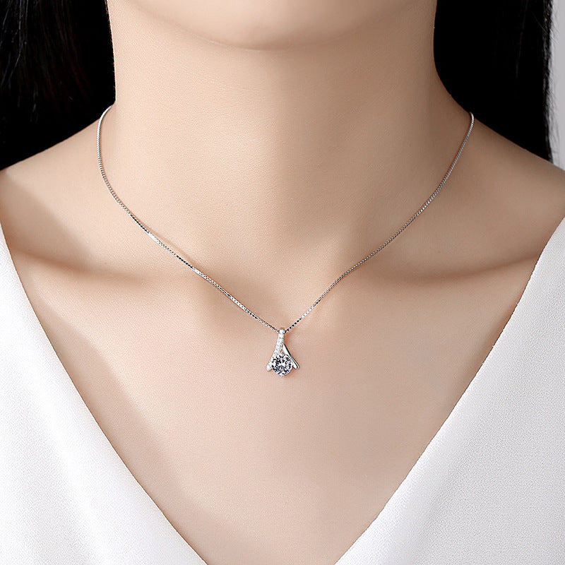 Herringbone Pendant Fashion Inlaid Zircon Ornament Necklaces