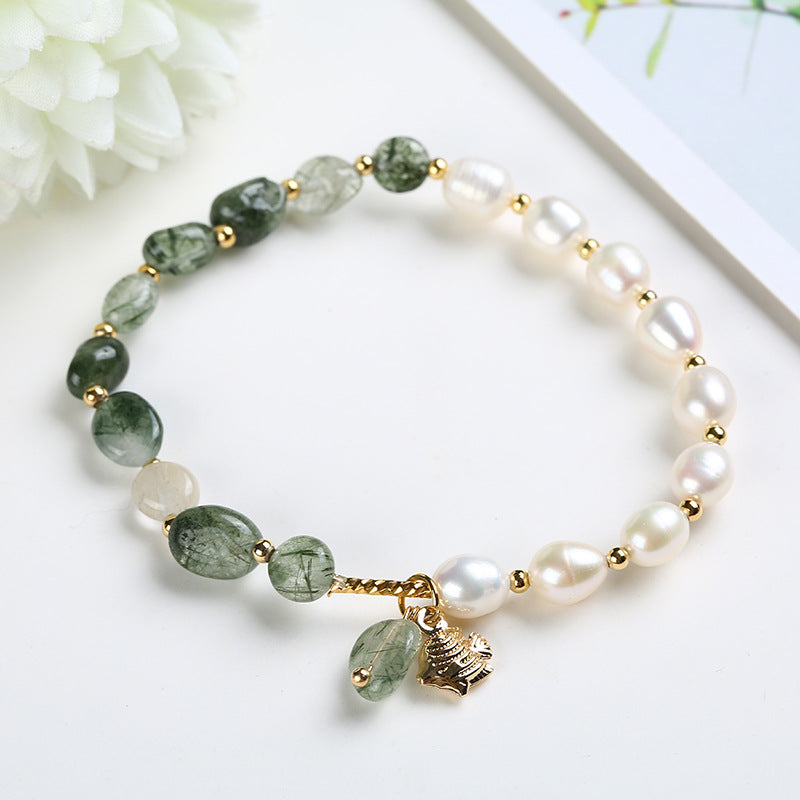 Natural Freshwater Pearl Crystal Design Korean Bracelets