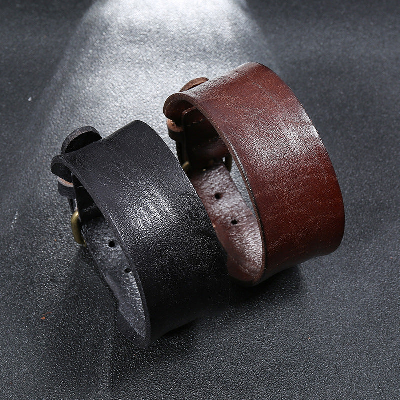 Herren Punk Retro Rindsleder Kreative einfache Armbänder