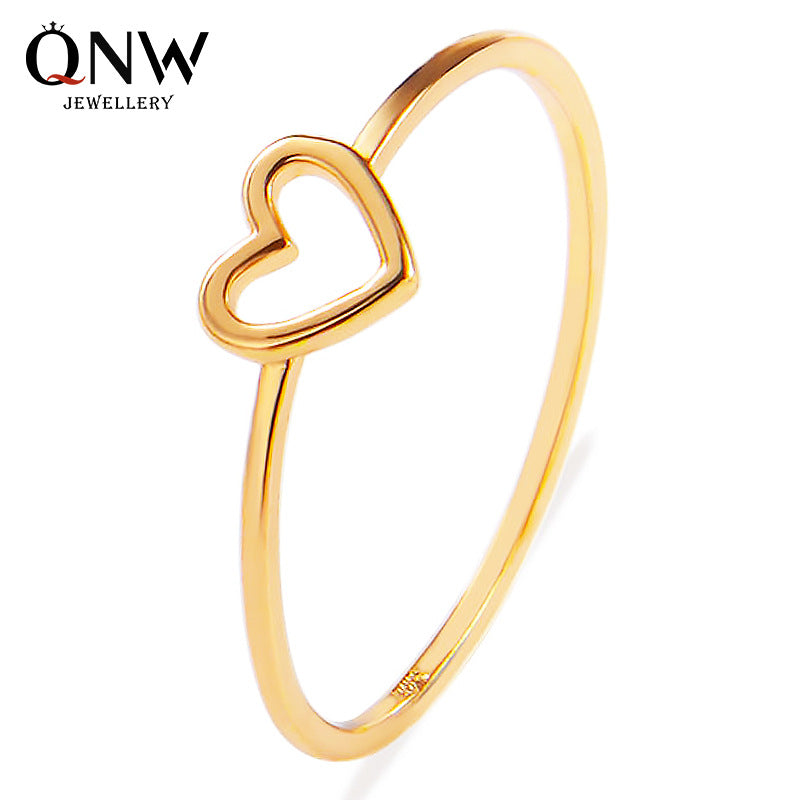 Simple Hollow Love Heart Heart-shaped Logo Copper Jewelry Rings