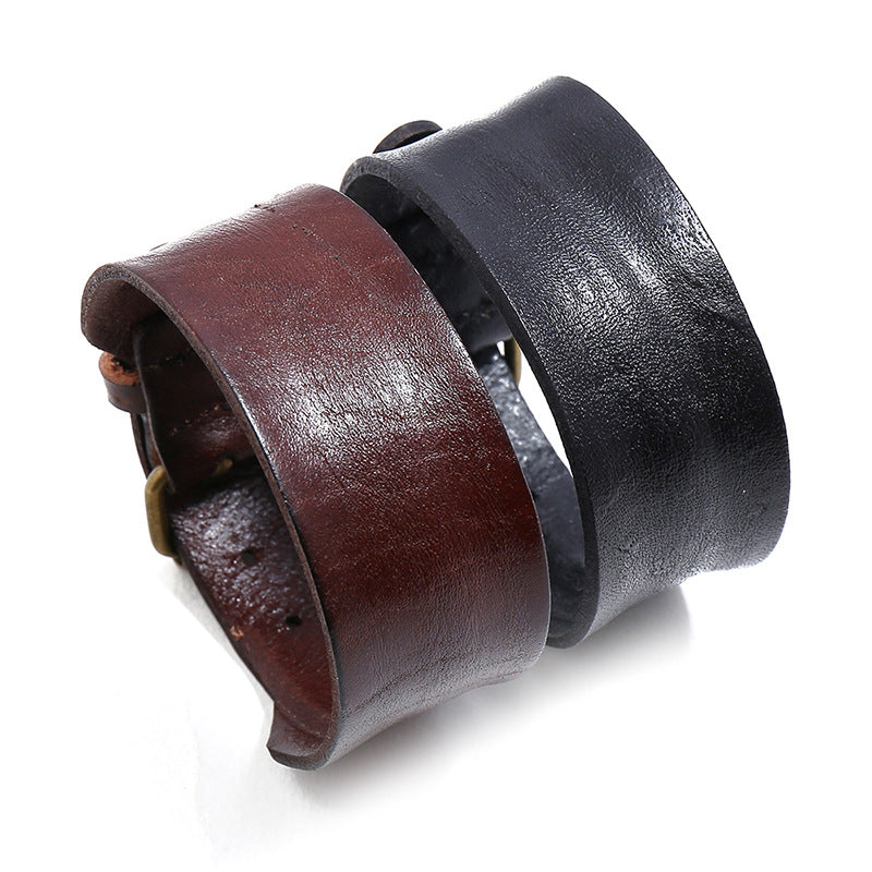 Herren Punk Retro Rindsleder Kreative einfache Armbänder