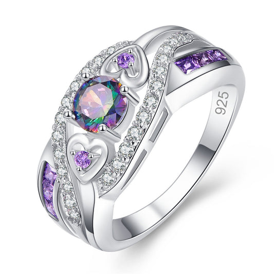 Ringe mit Amethyst-Farbzirkon, weißvergoldet