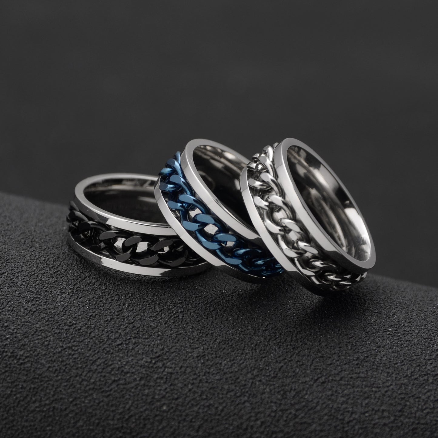 Men's Wind Stainless Steel Rotatable Chain Bottle Opener For Ring