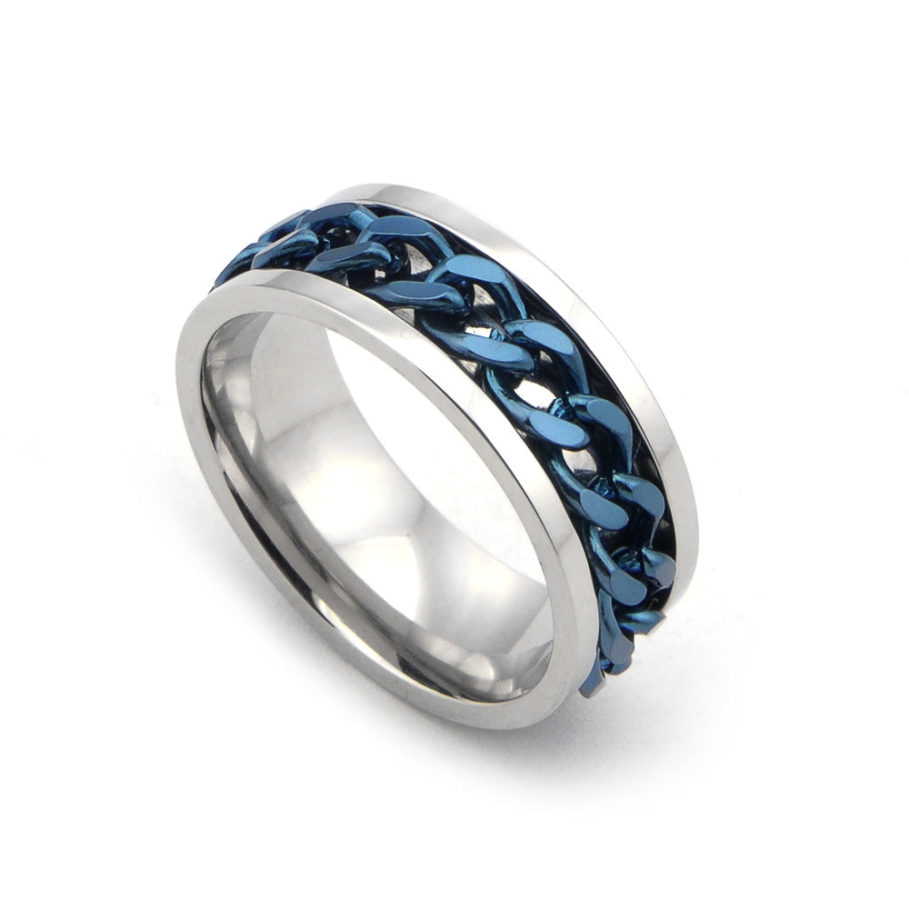Men's Wind Stainless Steel Rotatable Chain Bottle Opener For Ring