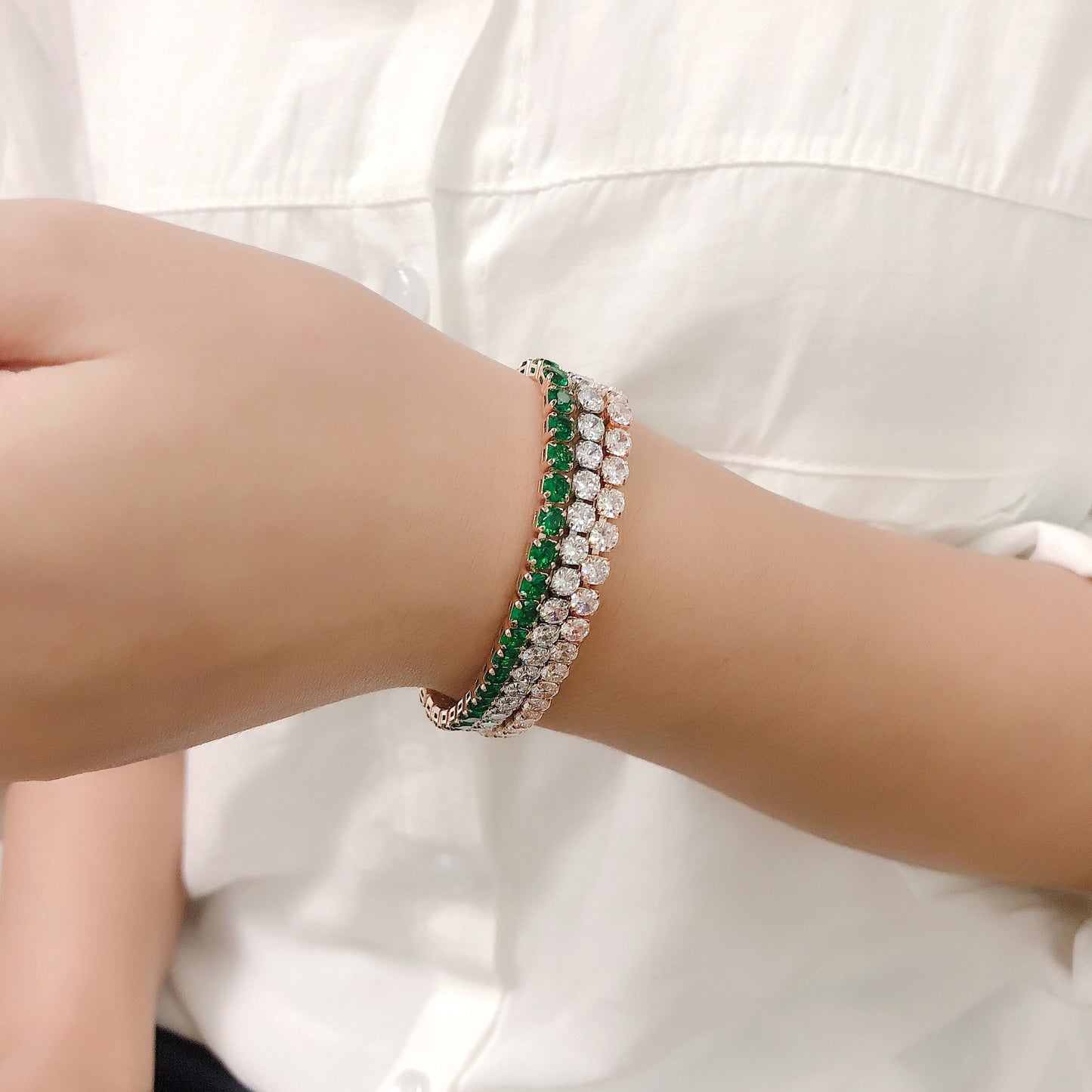 Unique Women's Single-row Diamond Adjustable Crystal Bracelet