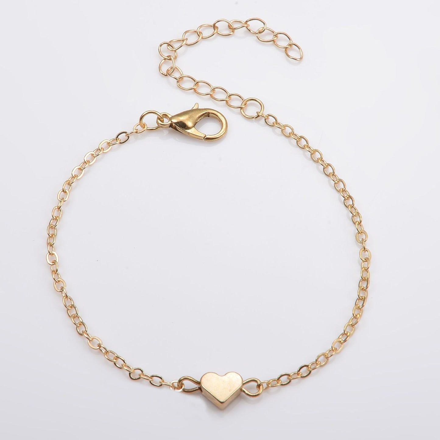 Stylish Fashion Simple Gold Heart Love Bracelets