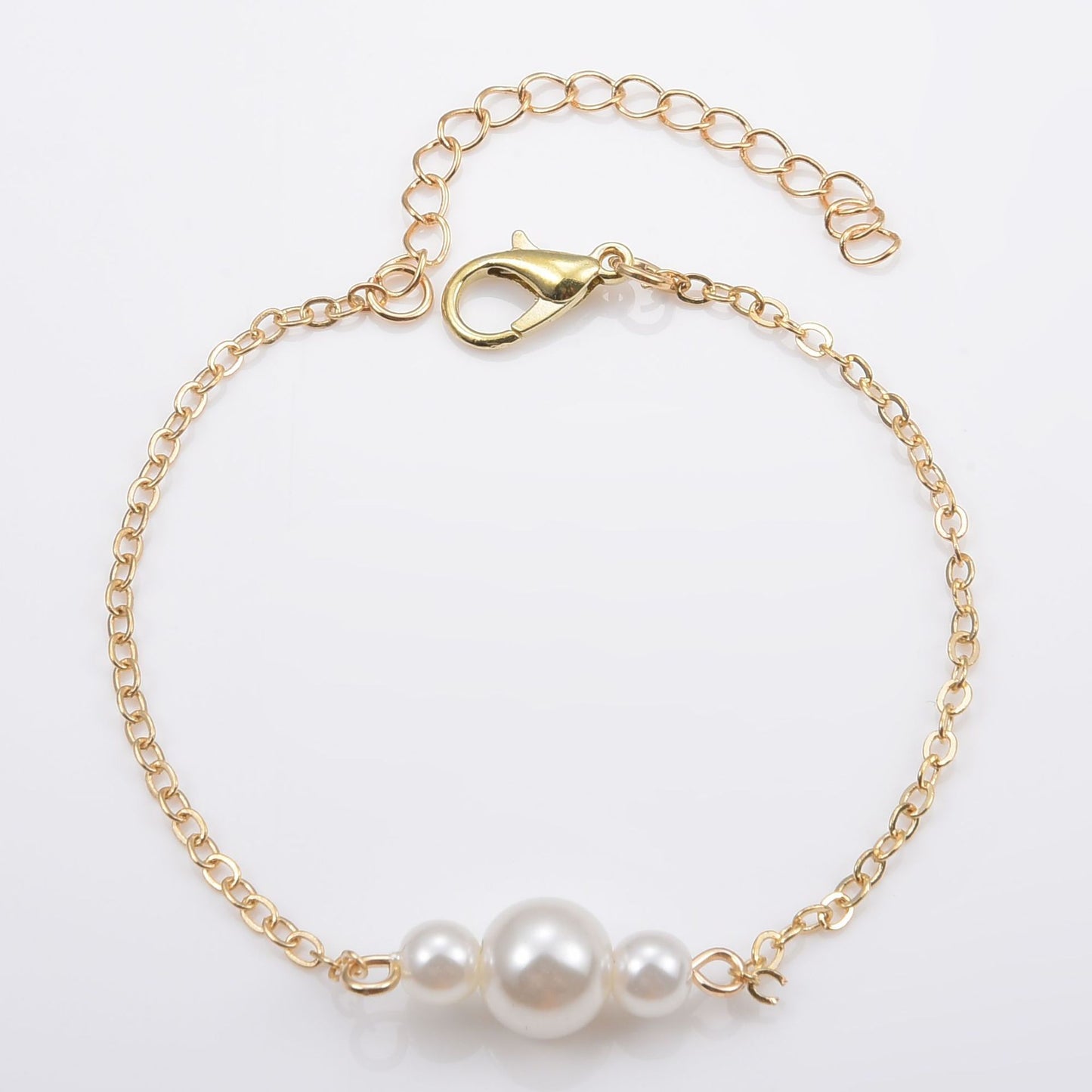 Women's String Beads Pearl White Glossy Simple Bracelets