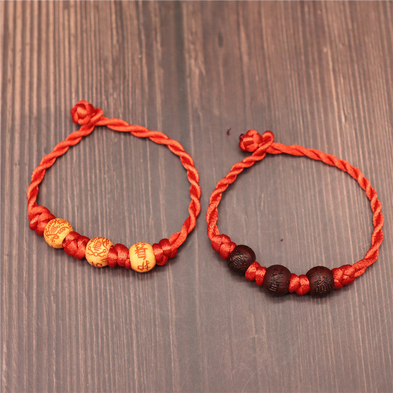 Women's & Men's & Charm Wrist String And Simple Thick Type Red Rope Bracelets