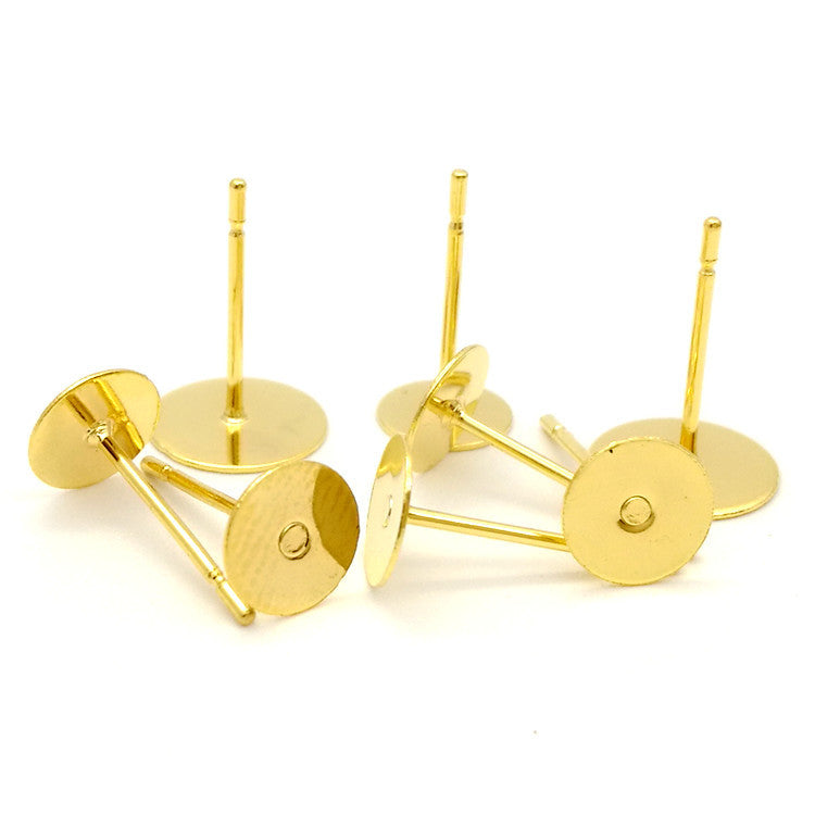 Stainless Steel Flat Head Piece Auricular Needle Titanium Ear Stud Earrings