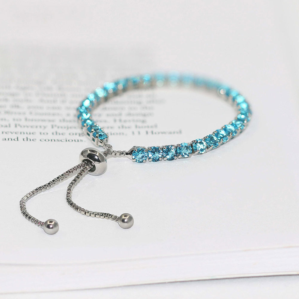 Unique Women's Single-row Diamond Adjustable Crystal Bracelet