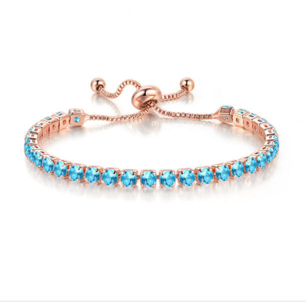 Unique Women's Single-row Diamond Adjustable Crystal Bracelet