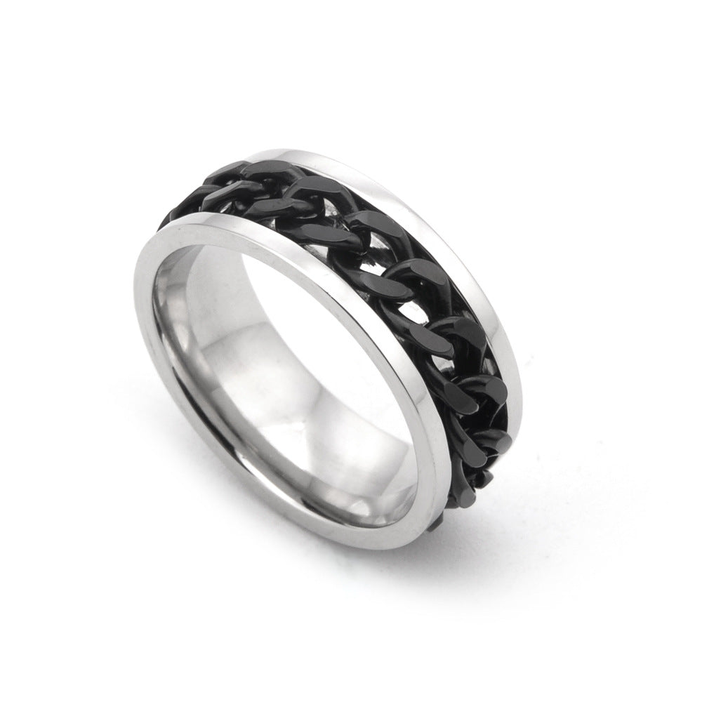 Men's Wind Stainless Steel Rotatable Chain Bottle Opener For Ring