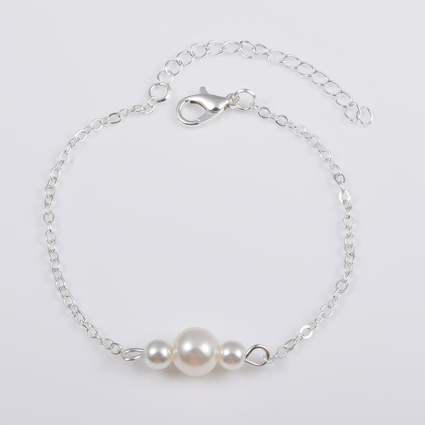 Women's String Beads Pearl White Glossy Simple Bracelets