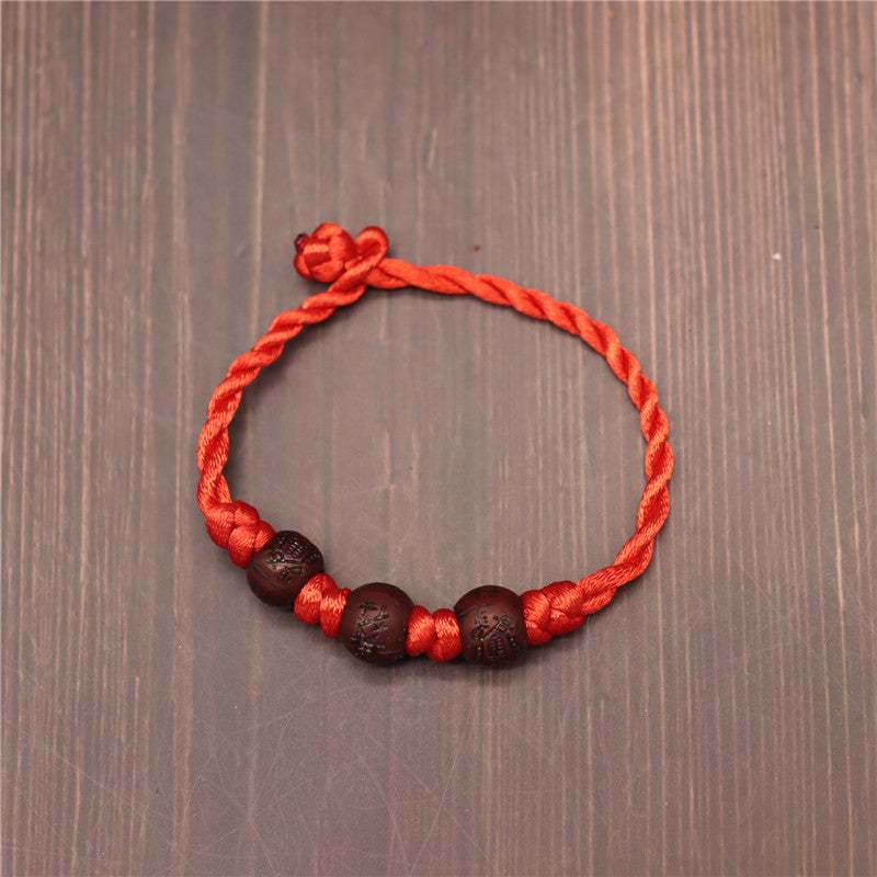 Women's & Men's & Charm Wrist String And Simple Thick Type Red Rope Bracelets