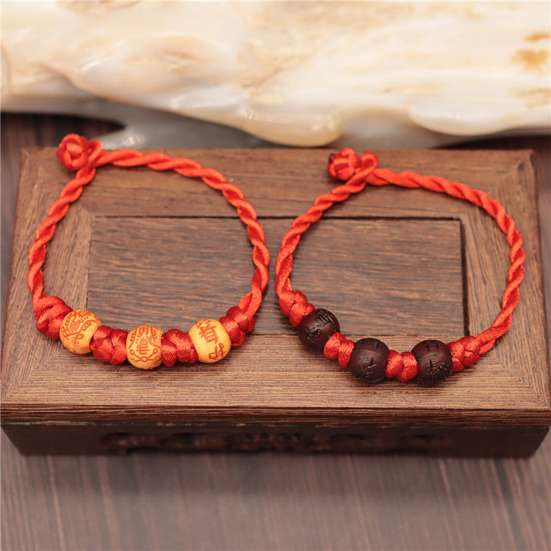 Women's & Men's & Charm Wrist String And Simple Thick Type Red Rope Bracelets