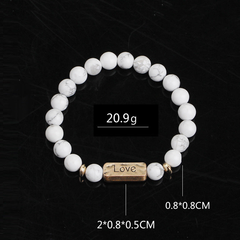 European Fashion Natural Stone Volcanic Tag Bracelets