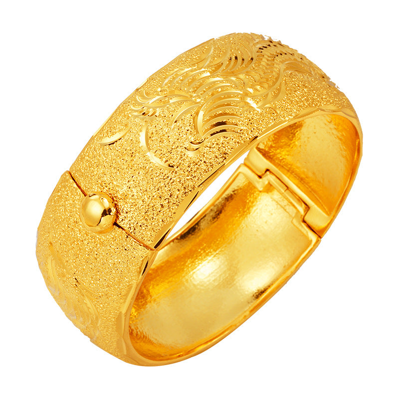 Women's Gold Display Bride Wedding Celebration Dragon Phoenix Imitation Bracelets
