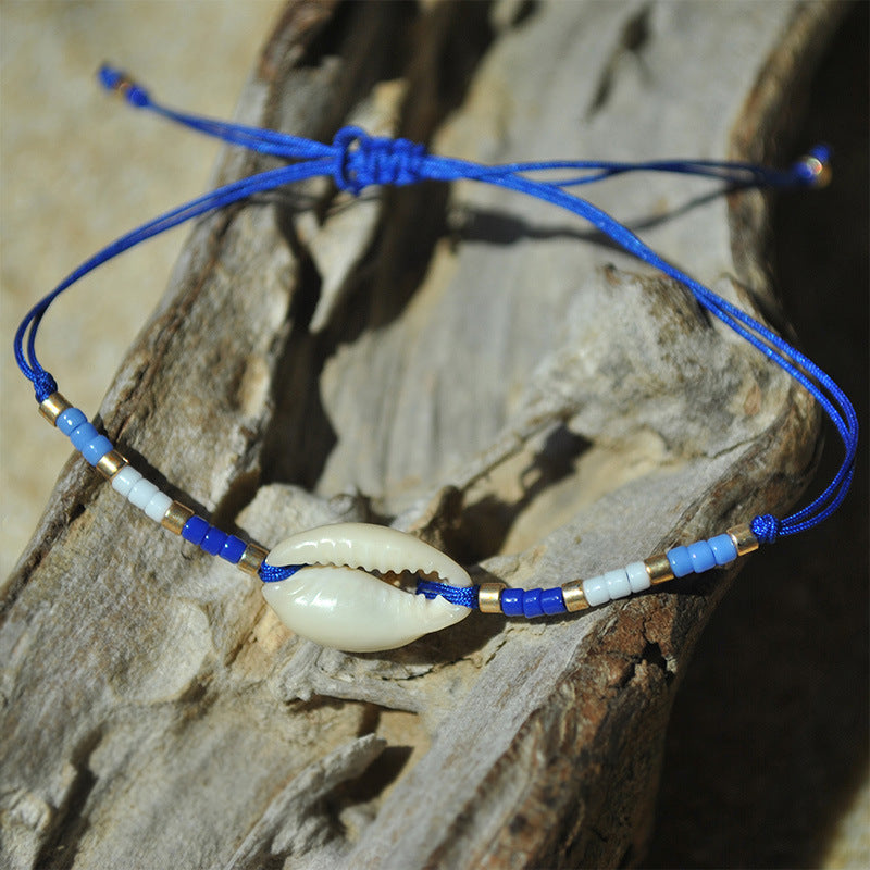 Bracelets de plage en perles de coquillage bohème colorées en corde