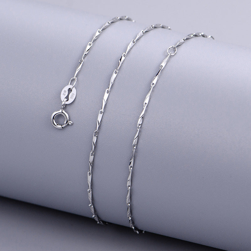 Chain Sterling Dance No Pendant Collarbone Necklaces