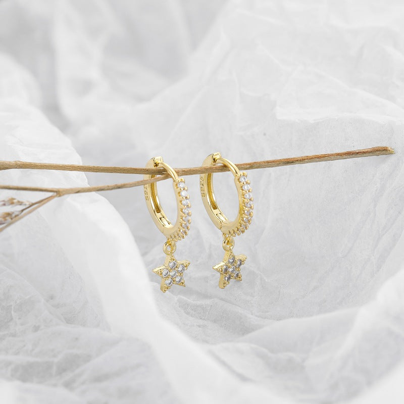 Boucles d'oreilles coréennes douces et mignonnes pour femmes, avec diamants, personnalisées et créatives