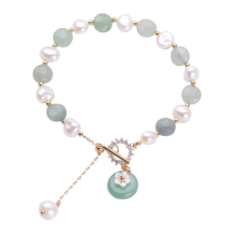 Natural Freshwater Pearl Crystal Design Korean Bracelets