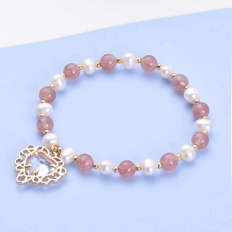 Natural Freshwater Pearl Crystal Design Korean Bracelets