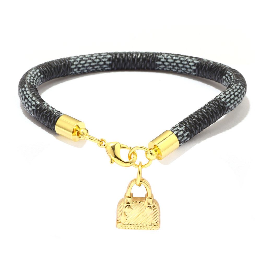 Fashion Fashionmonger Rayé Mini Sac Pendentif Bracelets