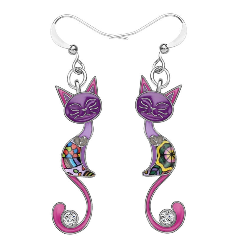 Ornament Korean Style Graceful Personality Colorful Earrings