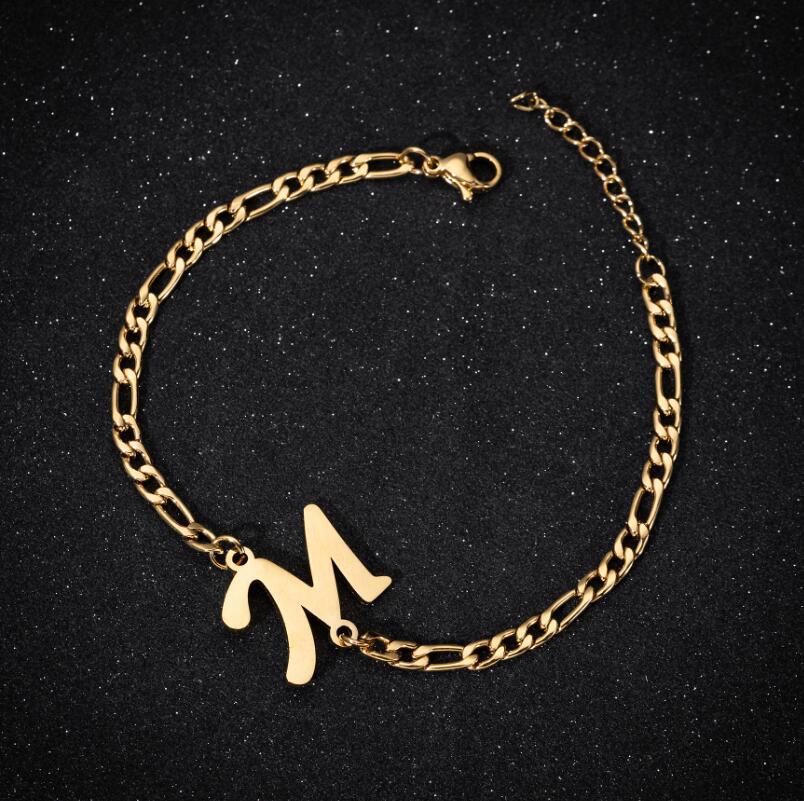 Pendentif mode lettre anglaise Couple Bracelets féminins