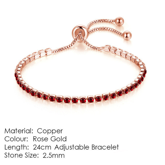 Unique Women's Single-row Diamond Adjustable Crystal Bracelet